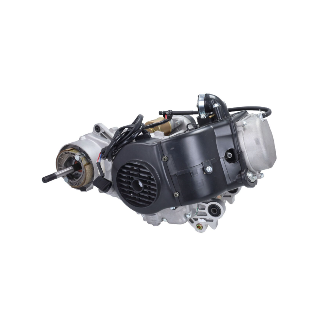 Motorblok compleet 10 inch lange as China LX model/Sco GY6/Sco China 4T – 4-takt, met dubbele schokdempers, zonder carburateur