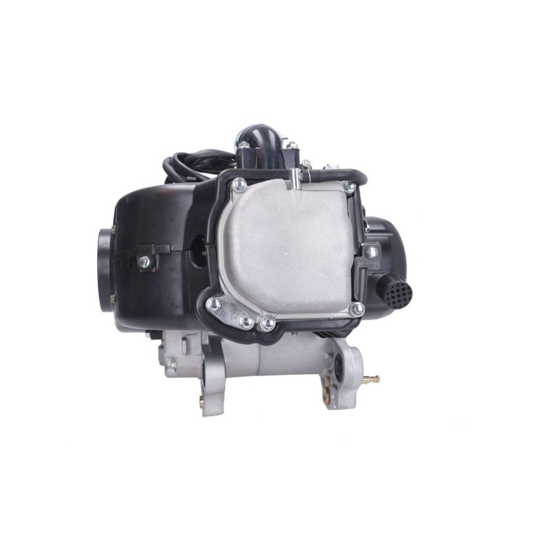 Motorblok compleet 12 inch lange as China 4T/Sco GY6 – 4-takt scooterblok zonder carburateur, met lange as en dubbele schokdemperaansluiting