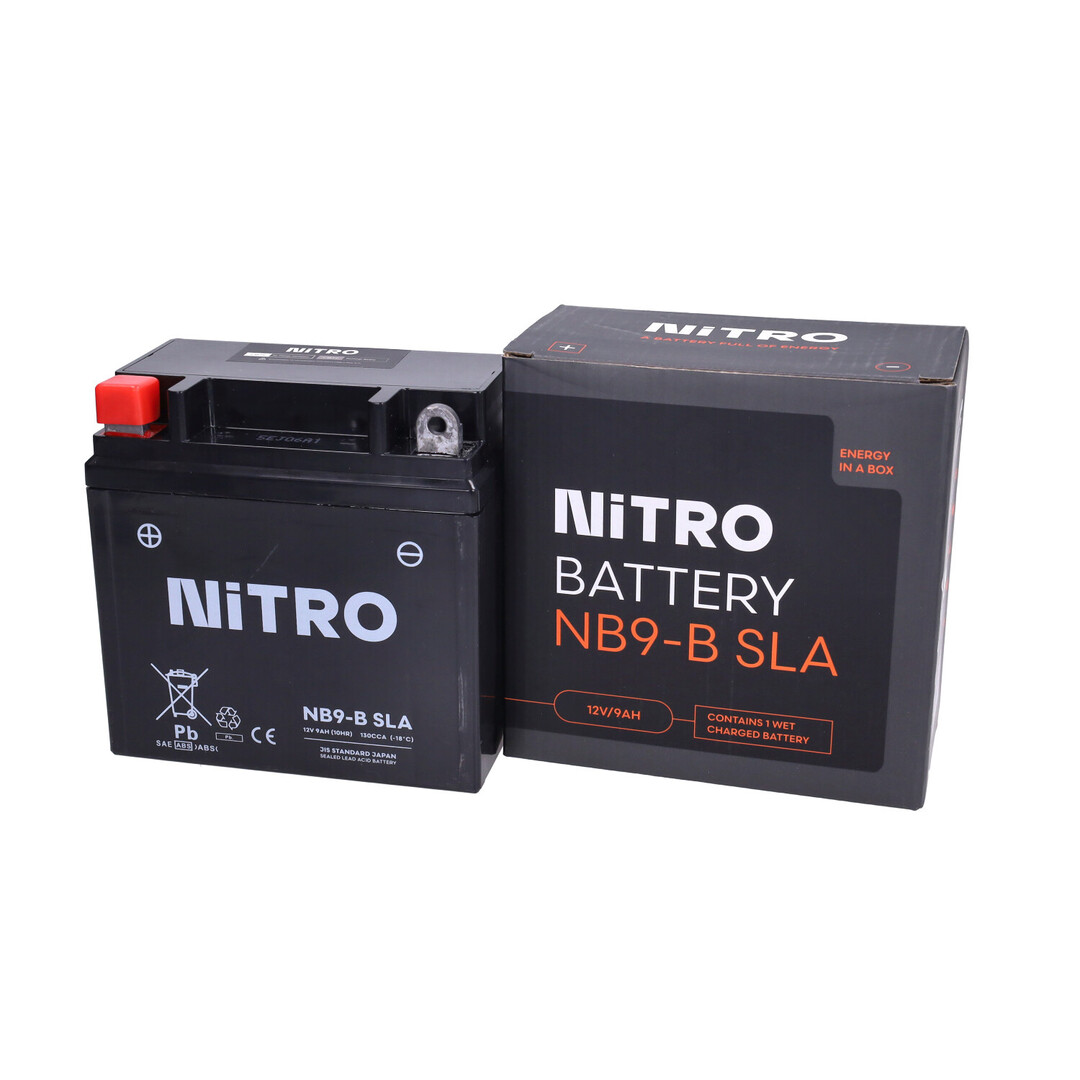 Nitro 12 V accu NB9‑B / YB9‑B 7 Ah – SLA/gel vervanging voor ET4, Fly 4T, Liberty 4T, LX 4T & Runner