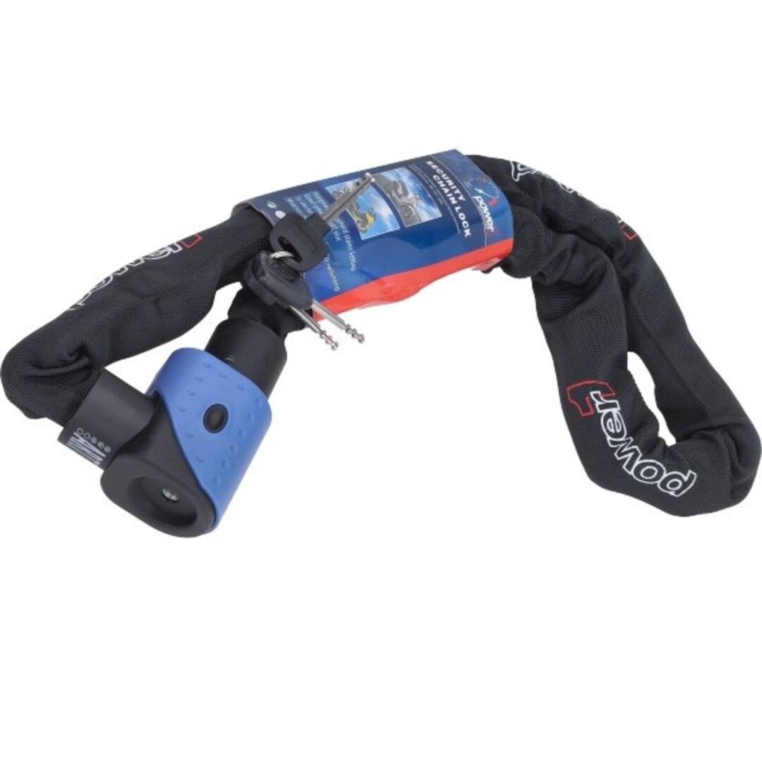 Power1 kettingslot met vaste kop – 120 cm lang, ART 3 goedgekeurd beveiligingsslot voor scooter