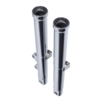 Zündapp  Buitenpootset voorvork links en rechts chroom – compleet met bussen en keerringen – passend op Zundapp nieuw type model 529 en 530