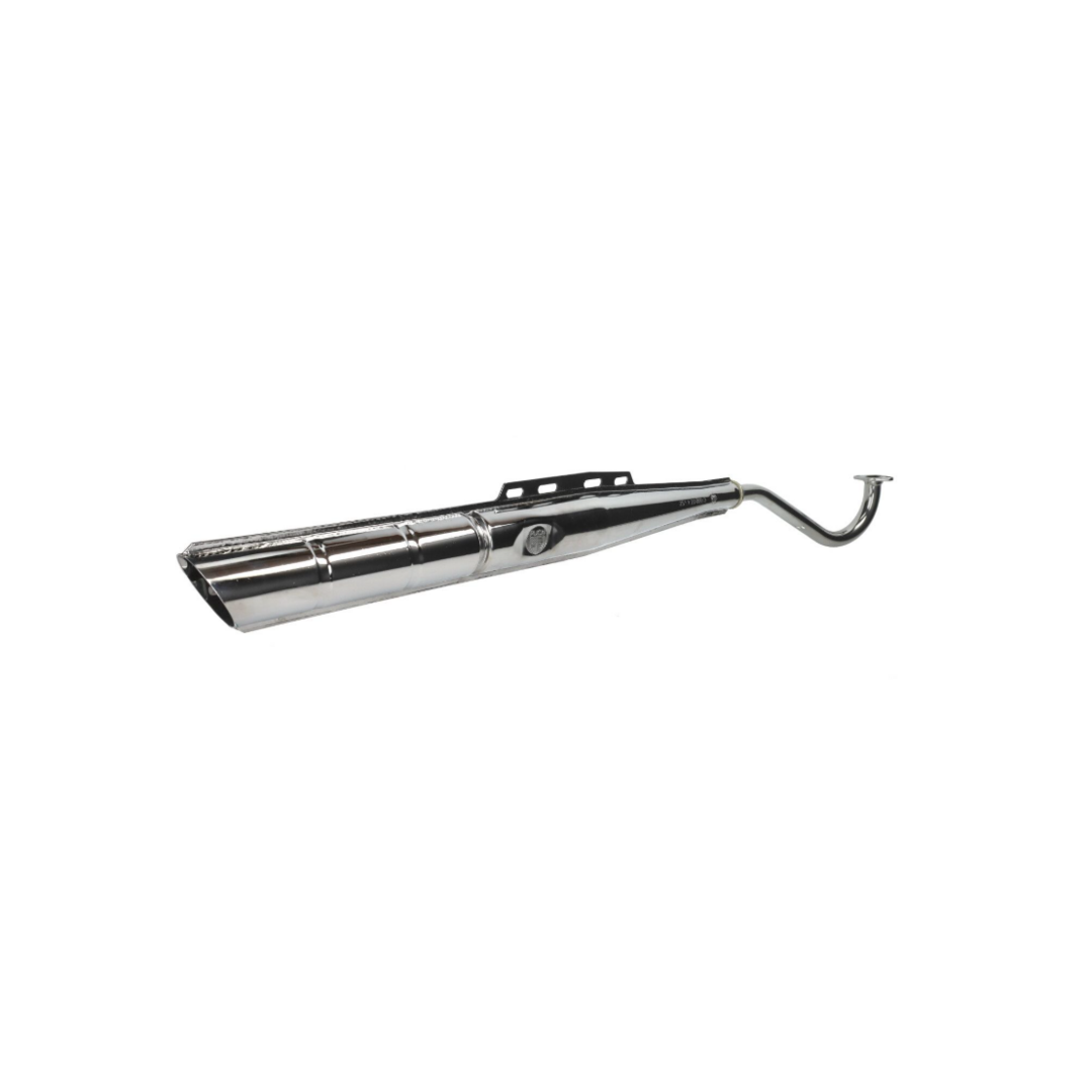 Puch Chromen uitlaat 22mm met logo (Made in EU) voor Puch Maxi bromfiets