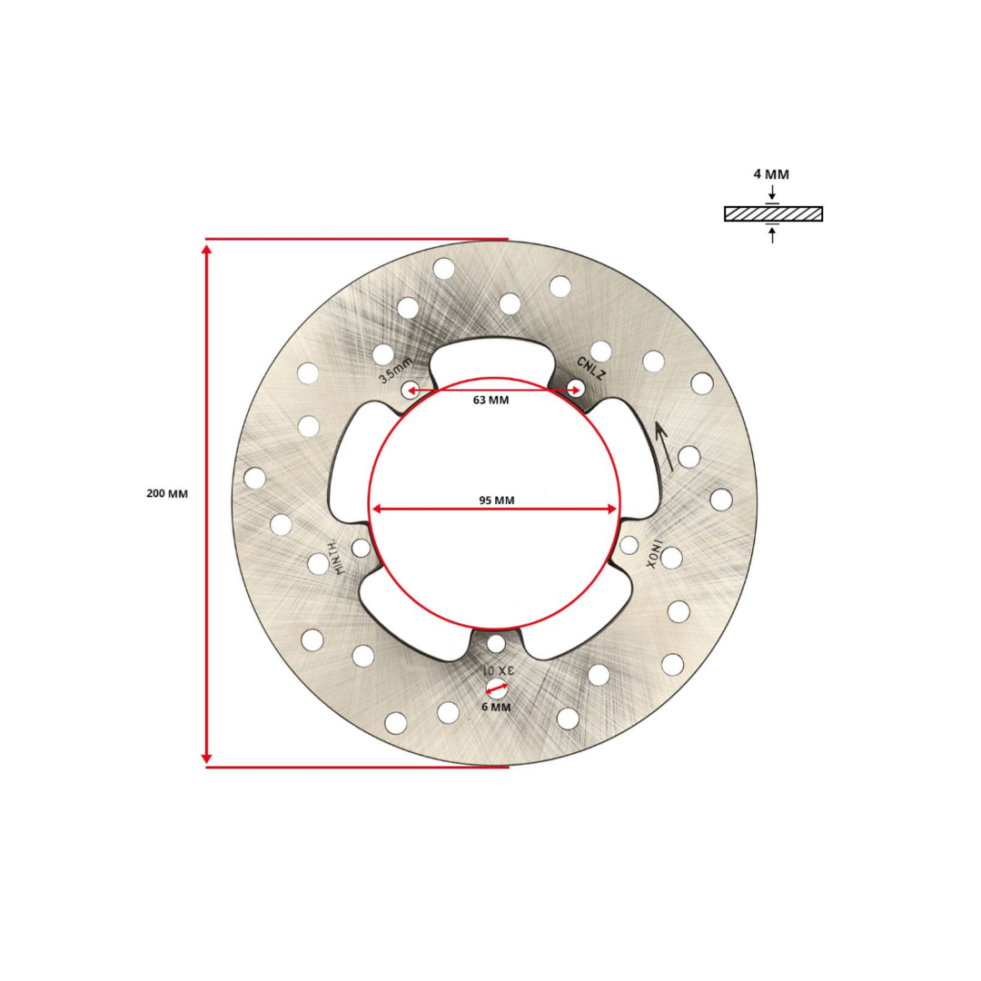 Piaggio Originele remschijf Piaggio 200mm voor Runner, Zip SP, ET2-ET4, LX, S, Primavera, Sprint, Fly – 56395R