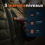 Magnetar Heat® LAVA™ verwarmde bodywarmer heren – groen – met 13.000mAh powerbank – borst & rug verwarming