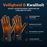 BLAZE verwarmde handschoenen zwart – 2x powerbank inbegrepen – touchscreen, winddicht & waterafstotend