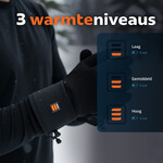 BLAZE verwarmde handschoenen zwart – 2x powerbank inbegrepen – touchscreen, winddicht & waterafstotend
