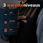 MAGMA™ verwarmde werkbodywarmer heren – zwart – met powerbank – borst, rug & handvakken verwarmd