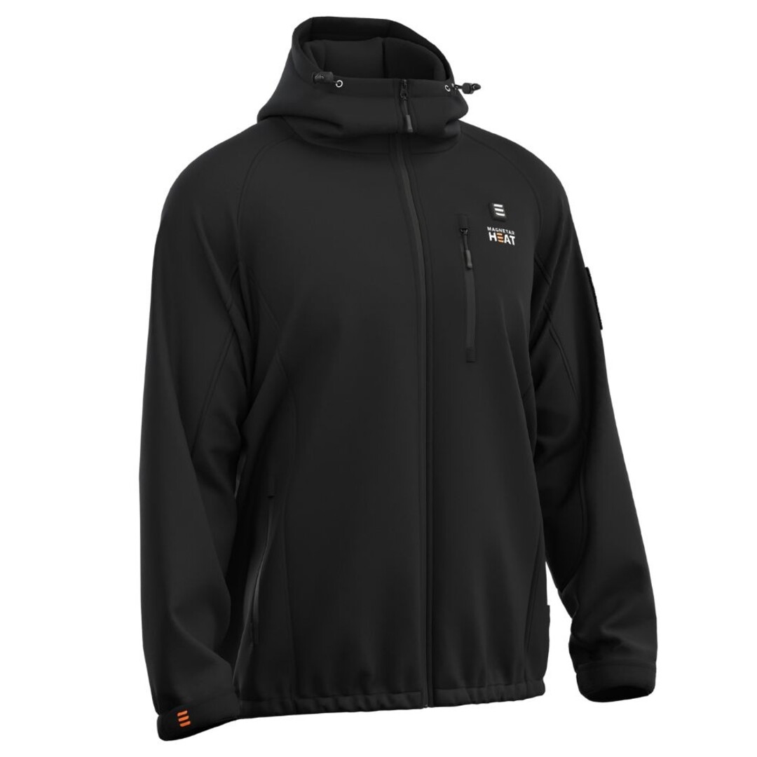 VULCAN™ verwarmde softshell jas heren – zwart – met 13.000mAh powerbank – water- en winddicht – borst & rug verwarming