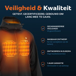 VULCAN™ verwarmde softshell jas heren – zwart – met 13.000mAh powerbank – water- en winddicht – borst & rug verwarming