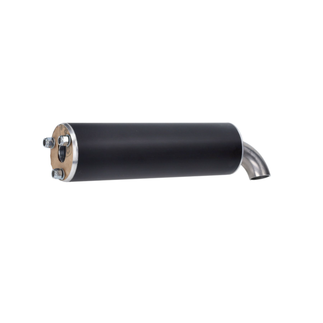 DDL zwarte nademper 3-bouts 70–100cc – 60mm diameter, 200mm lang, incl. montagemateriaal