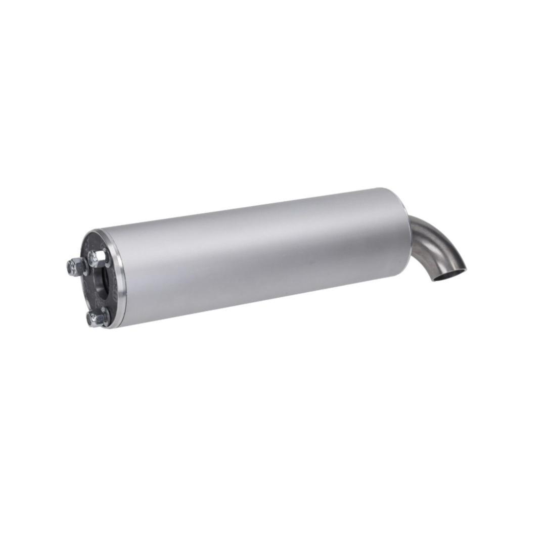 DDL zilveren nademper 3-bouts 70–100cc – Ø60mm, 200mm lang, incl. pakking & montagemateriaal