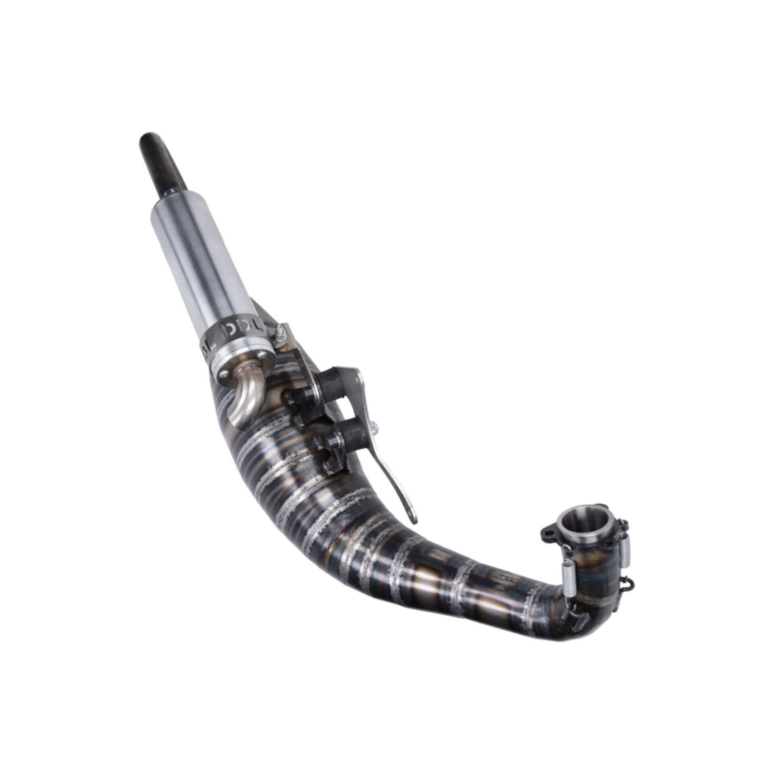 Malossi DDL Tuning uitlaat voor Minarelli horizontaal 100cc – past op Malossi RC-One carter met hoogtoerige flange mount cilinders