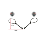 Spiegelset DMP zwart voor Peugeot Kisbee, New Vivacity en Symphony – links en rechts