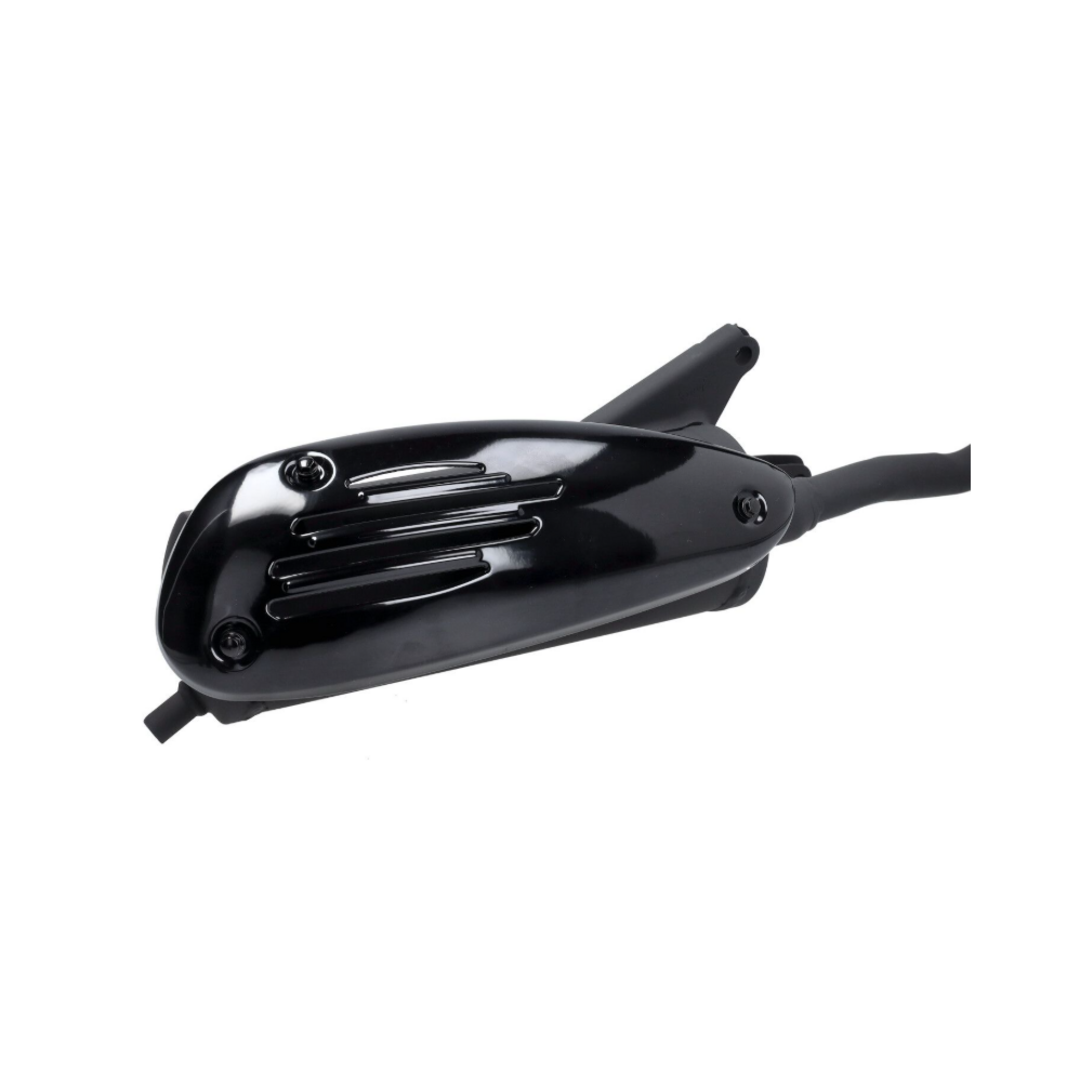 Uitlaat Euro 4/5 met zwart hitteschild en lambda-aansluiting voor GY6, Riva1, AGM VX50, Toscana