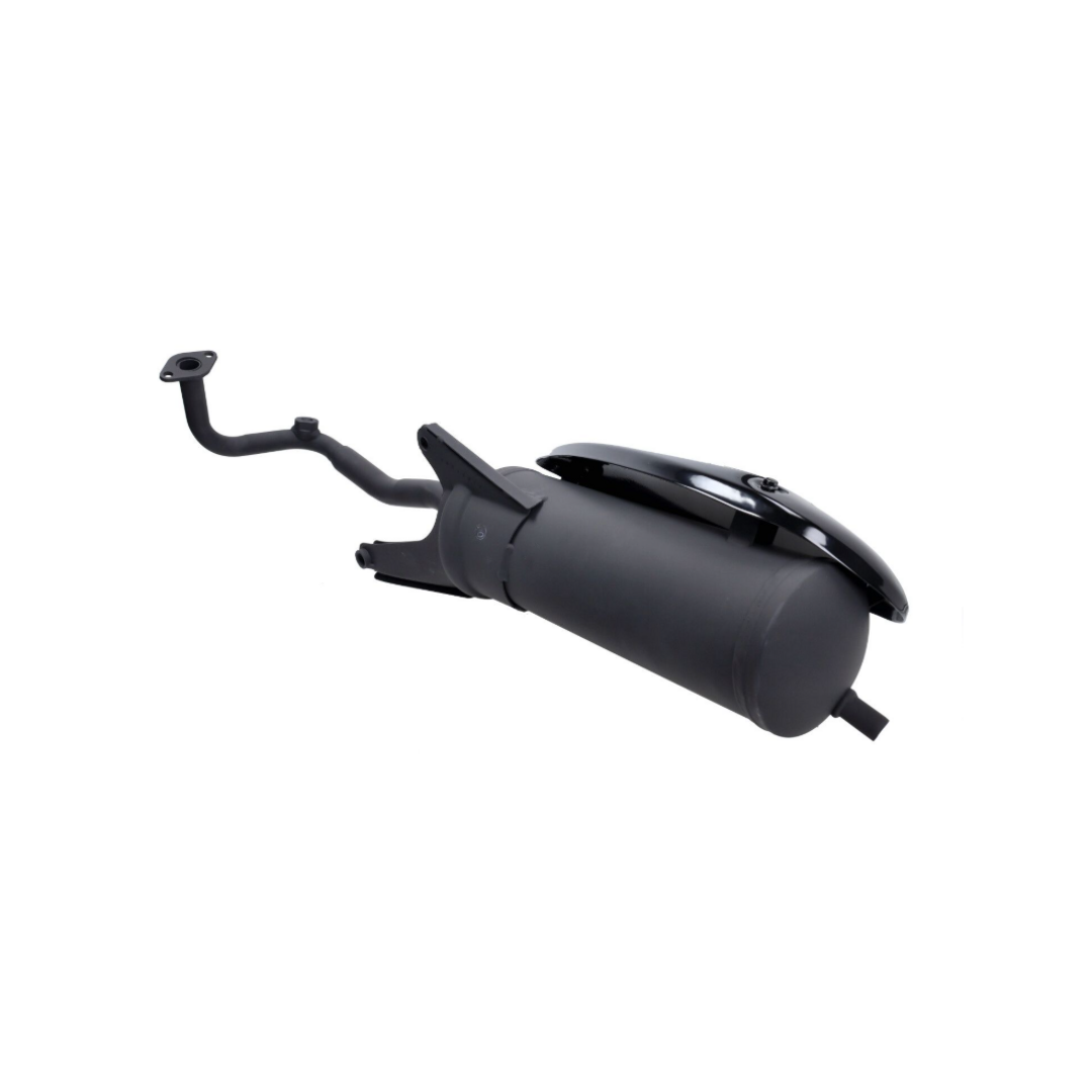 Uitlaat Euro 4/5 met zwart hitteschild en lambda-aansluiting voor GY6, Riva1, AGM VX50, Toscana
