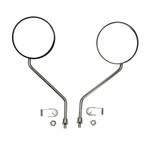 DMP spiegelset rond chroom/zwart met M8 klembevestiging – universeel voor scooters