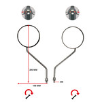 DMP spiegelset rond chroom/zwart met M8 klembevestiging – universeel voor scooters