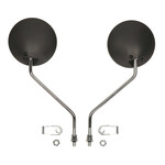 DMP spiegelset rond chroom/zwart met M8 klembevestiging – universeel voor scooters