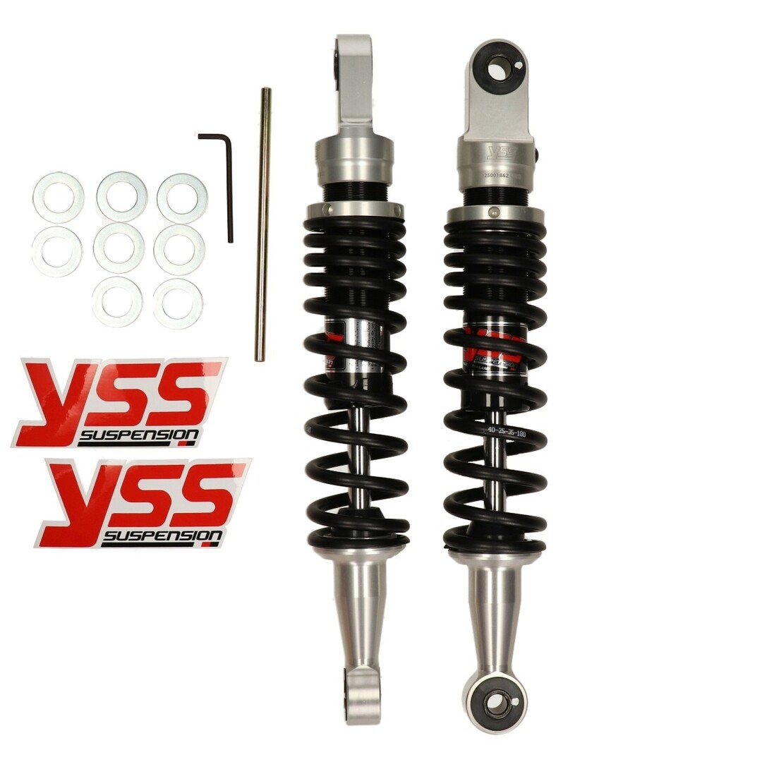 Honda YSS Eco-Line schokbrekerset RE302-335T-23-88 – 335mm zwart voor Honda MB5 en MB8 (1979–1989)