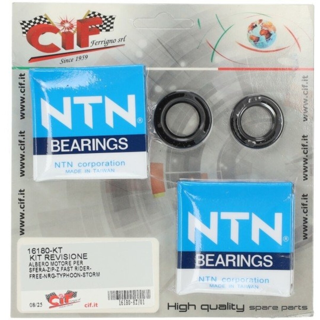 lager+keerringset cif krukas ntn 50cc runner, typhoon, mojito, sco piaggio 2t, sportcity one