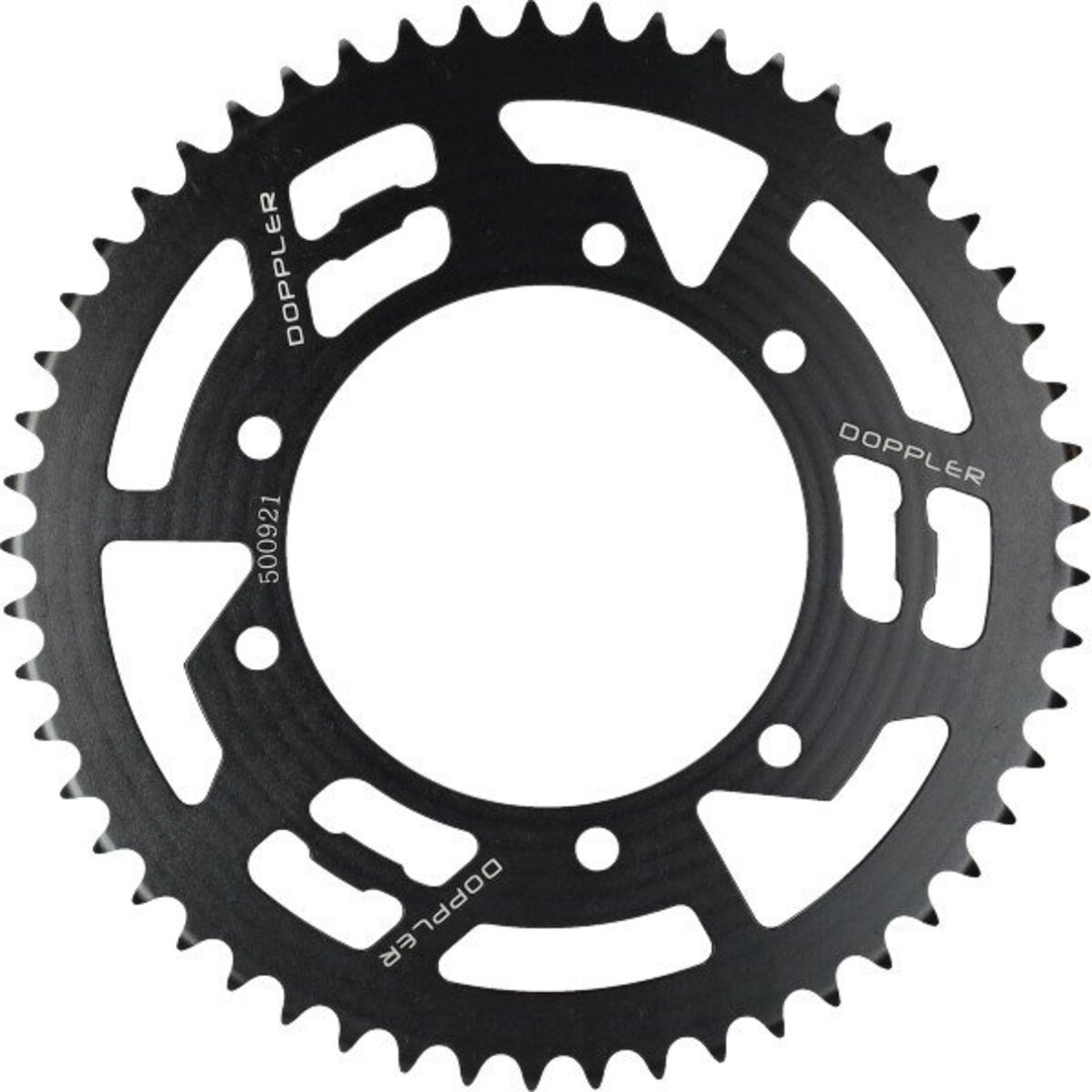 achterkettingwiel Doppler 53t zwart derbi, furia, peugeot, rieju mrt, rieju mrt pro, senda, senda sm, senda x-treme, xp6 500921