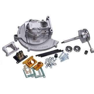 carterset pinasco + krukas compleet pen 12, power casing slave 43mm, voor 75cc citta, vespa, ciao, si 26482175