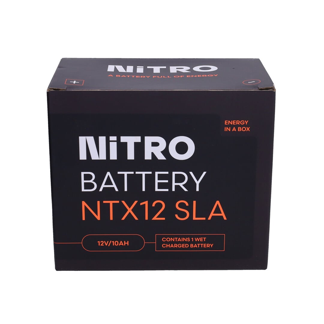 Nitro 12 V motoraccu NTX12 / YTX12 – SLA/Gel onderhoudsvrije accu voor Vespa GTS, scooters & quads