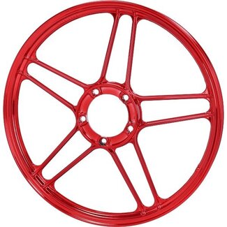 Puch voorwiel/achterwiel fast-arrow rood/chroom puch maxi