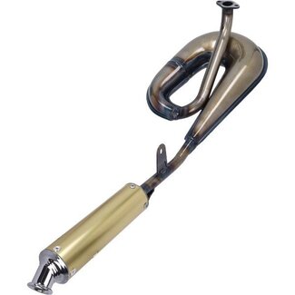 Uitlaat Tecno Circuit Tomos A3/A35 blank/goud