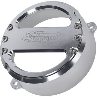 vliegwieldeksel Fast Arrow Pro cnc met venster zilver puch maxi