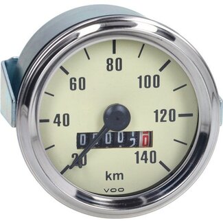 Puch km tellerklok 140km/u 60mm creme kreidler, puch, zundapp