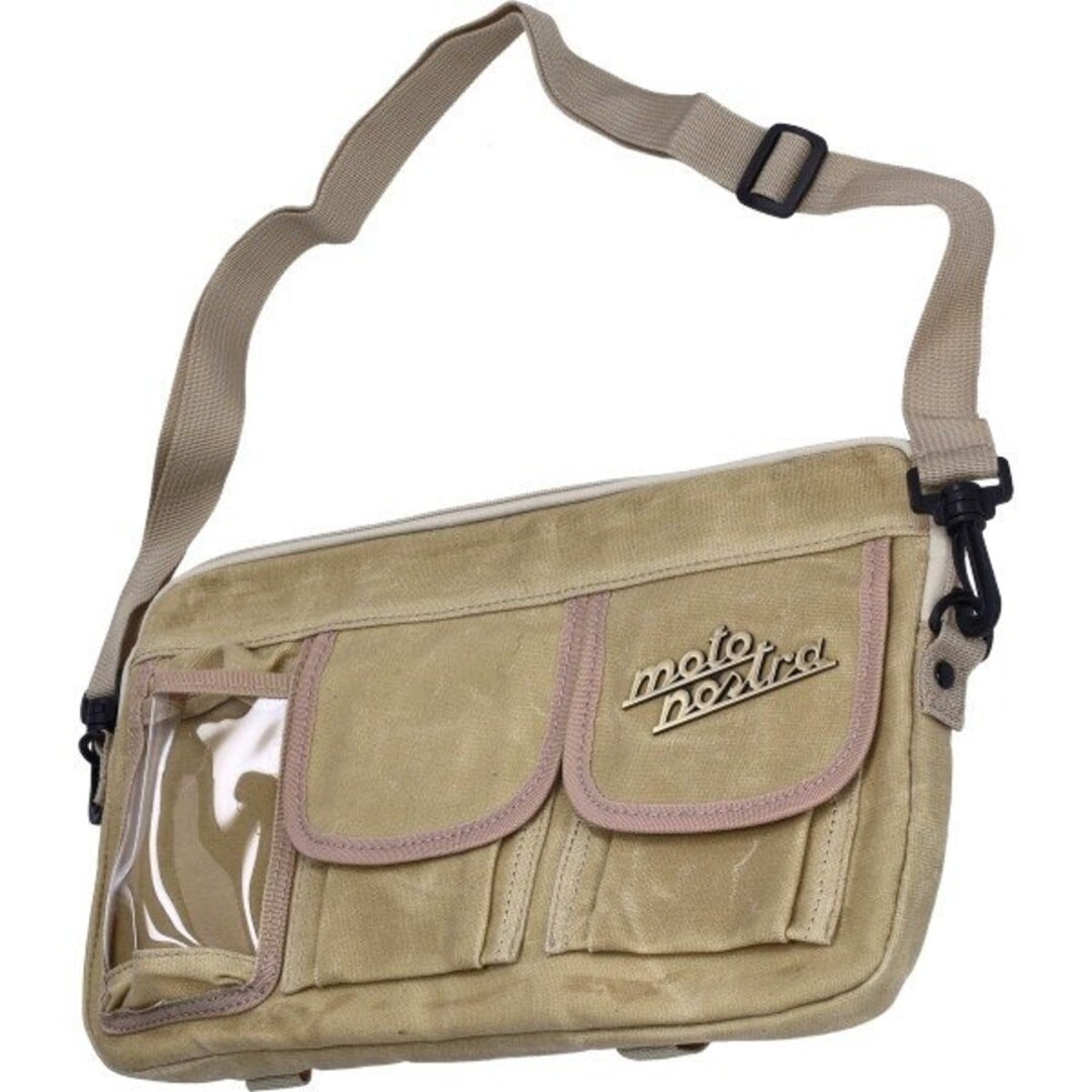 schoudertas Moto-Nostra universeel 4 vaks beige bromfiets, gts, gtv, primavera, scooter, sprint, vespa