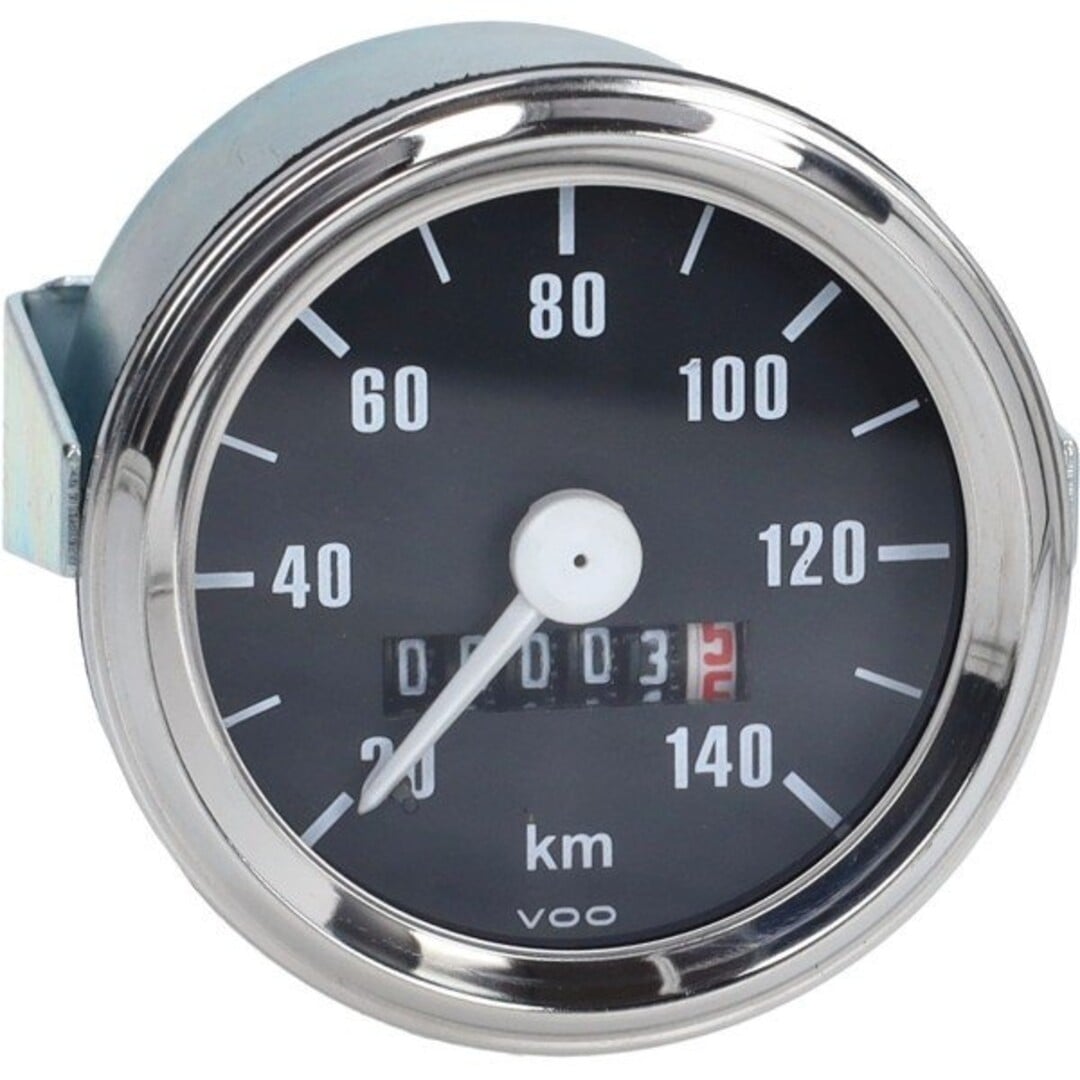 km tellerklok 140km/u 60mm zwart puch, zundapp, kreidler