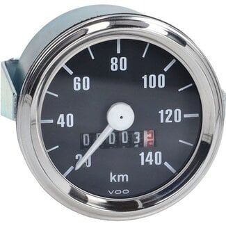 km tellerklok 140km/u 60mm zwart puch, zundapp, kreidler