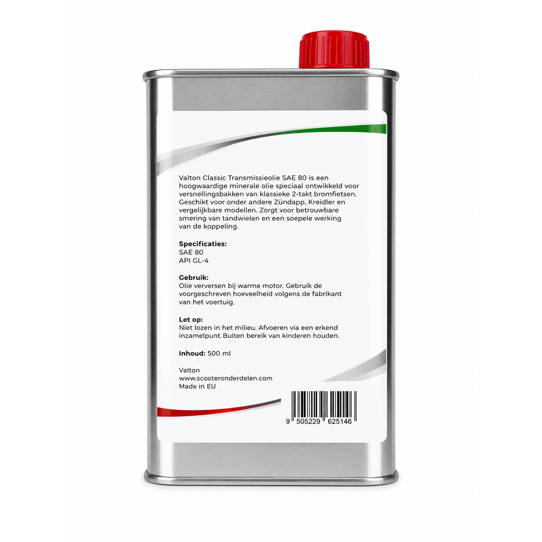 Valton  Valton SAE 80 Classic transmissieolie 500ml – voor klassieke bromfietsen Zündapp & Kreidler