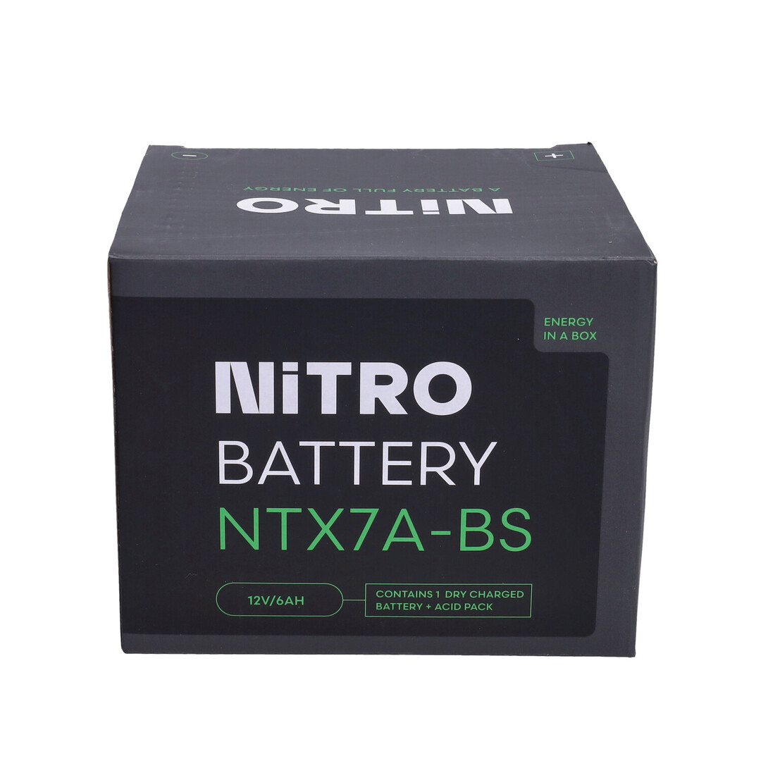 Nitro Nitro NTX7A-BS / YTX7A-BS Accu voor Peugeot Kisbee 4T, Kymco Agility 4T, China scooter 4T en SYM Orbit 4T