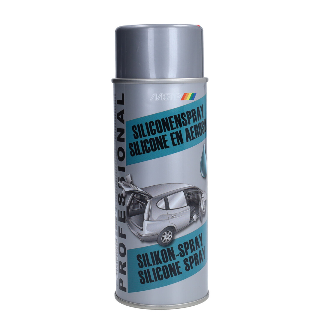 Siliconespray Motip 400ml spuitbus 000562 voor smering en bescherming van kunststof onderdelen