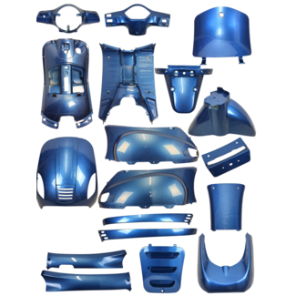 plaatwerkset (china vespa ronde koplamp) blauw/grijs 18-delig agm, vx50, china lx/napoli