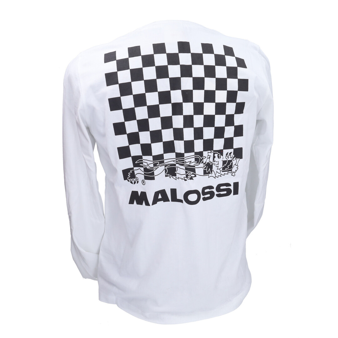 t-shirt malossi blok motief lange mouwen M wit 4114655.40
