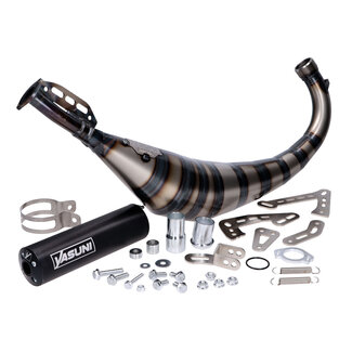 uitlaat yasuni R3 carrera zwart beta rr50, derbi, minarelli tub809th