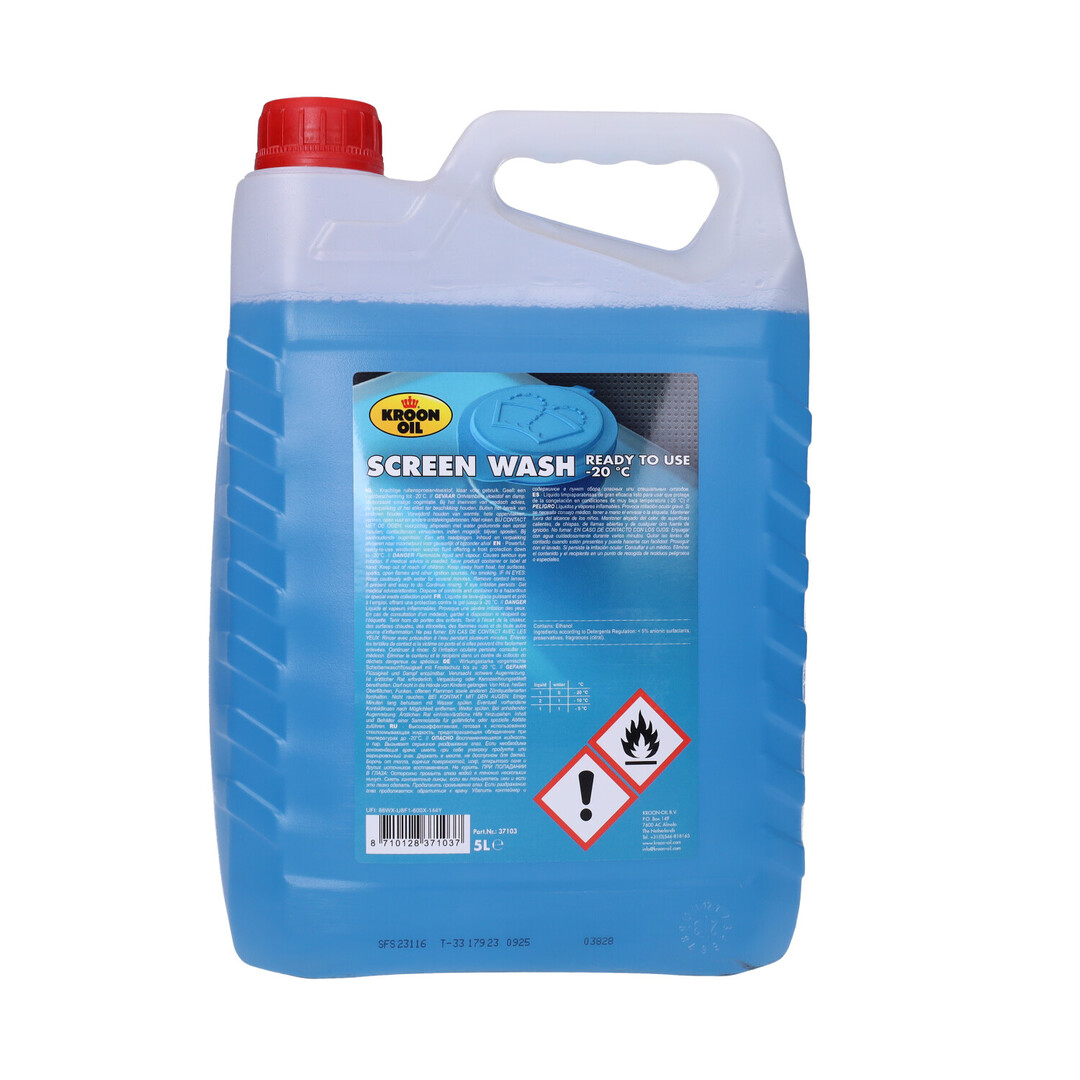 Kroon Oil Ruitensproeiervloeistof Winter 5 Liter Kant-en-Klaar Tot -20°C 37103