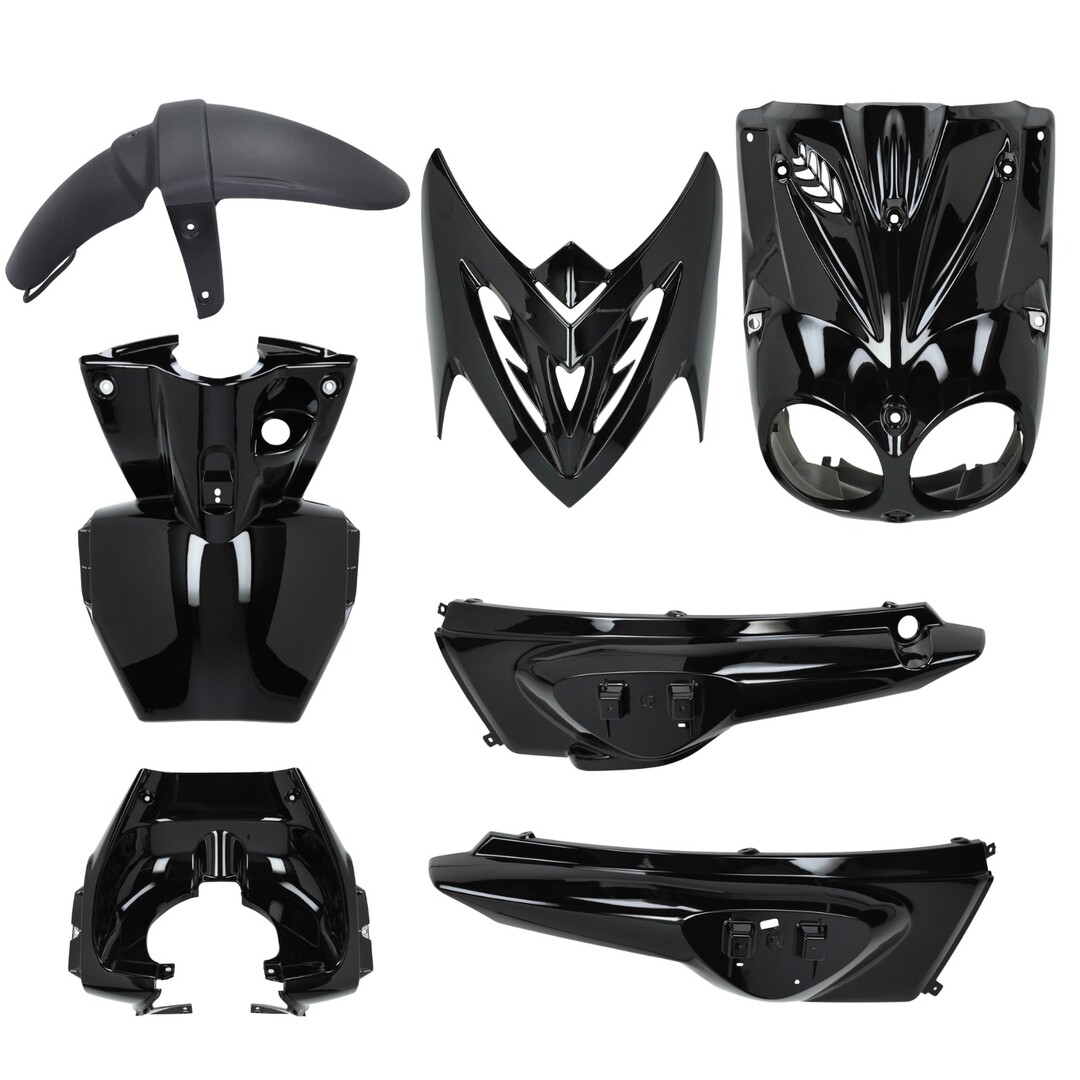 plaatwerkset yamaha 2005-2012 zwart glans 7-delig slider, stunt