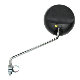 Puch spiegel bumm rond + klem links/rechts zwart/chroom a35, hercules prima, puch maxi, a3 922/15p