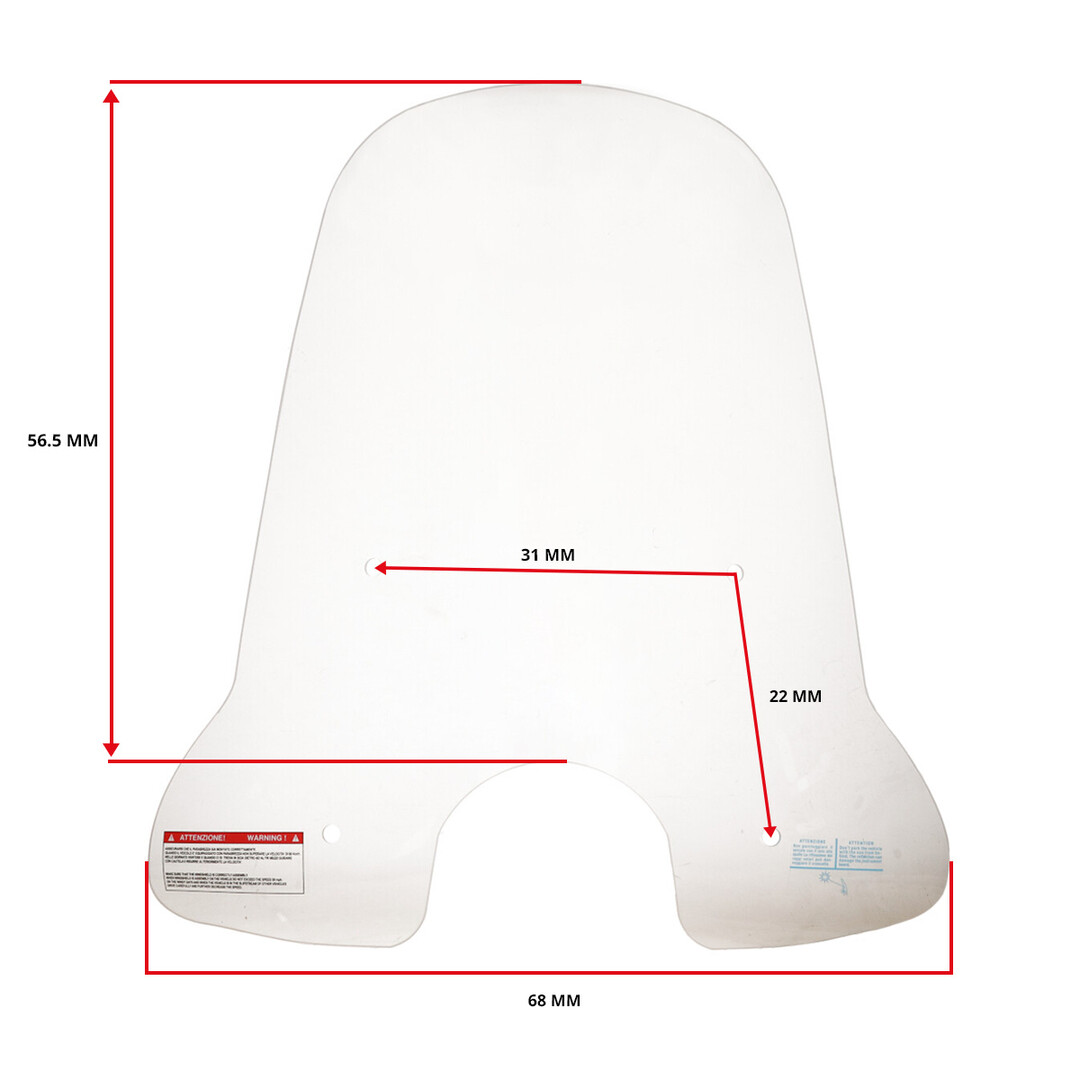 windscherm + bev. set fid/ fid2 73cm helder DMP