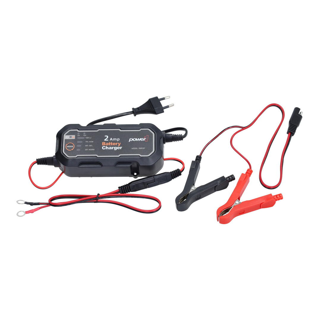acculader Power1 6v + 12v 2amp univ