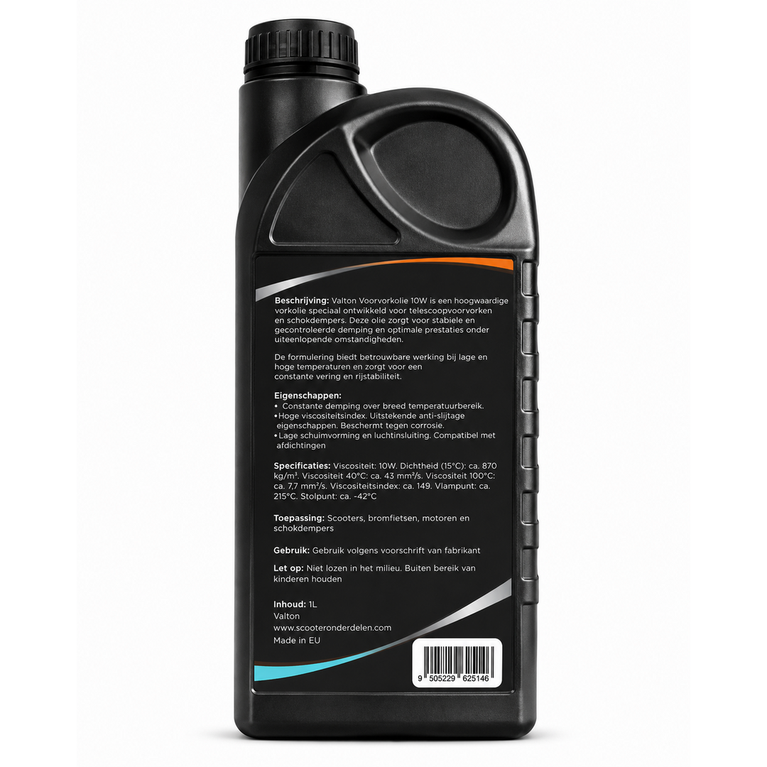 Valton voorvorkolie 10W 1 liter voor scooters, brommers, motoren en schokdempers