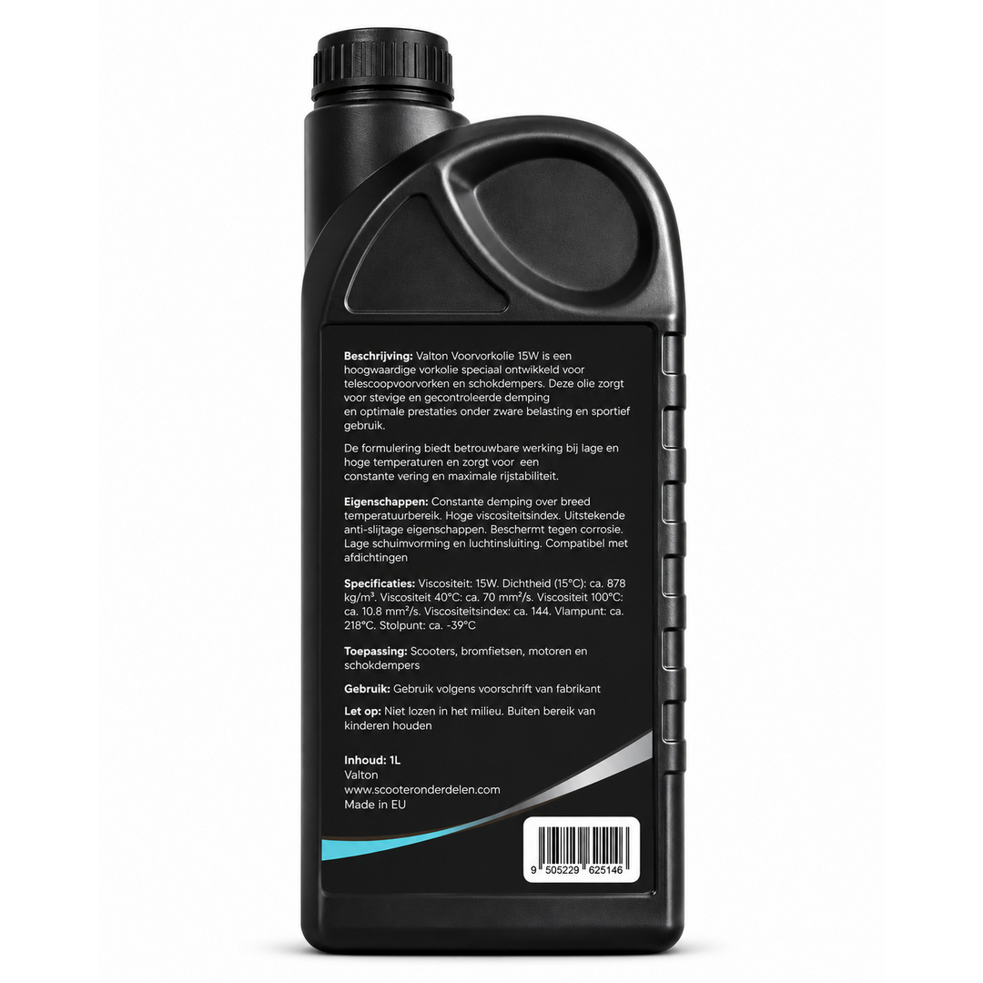 Valton voorvorkolie 15W 1 liter voor scooters, brommers, motoren en schokdempers