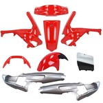 Gilera runner Origineel model plaatwerkset 9-delig rood/zilver mat voor Gilera Runner 50cc, 125cc en 180cc