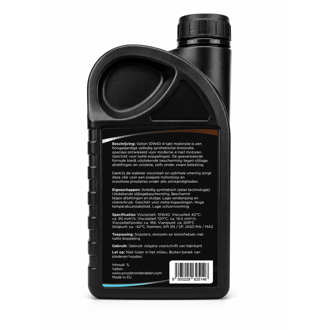 Valton  Valton 10W40 4-takt motorolie volledig synthetisch 1 liter voor scooters, motoren en bromfietsen