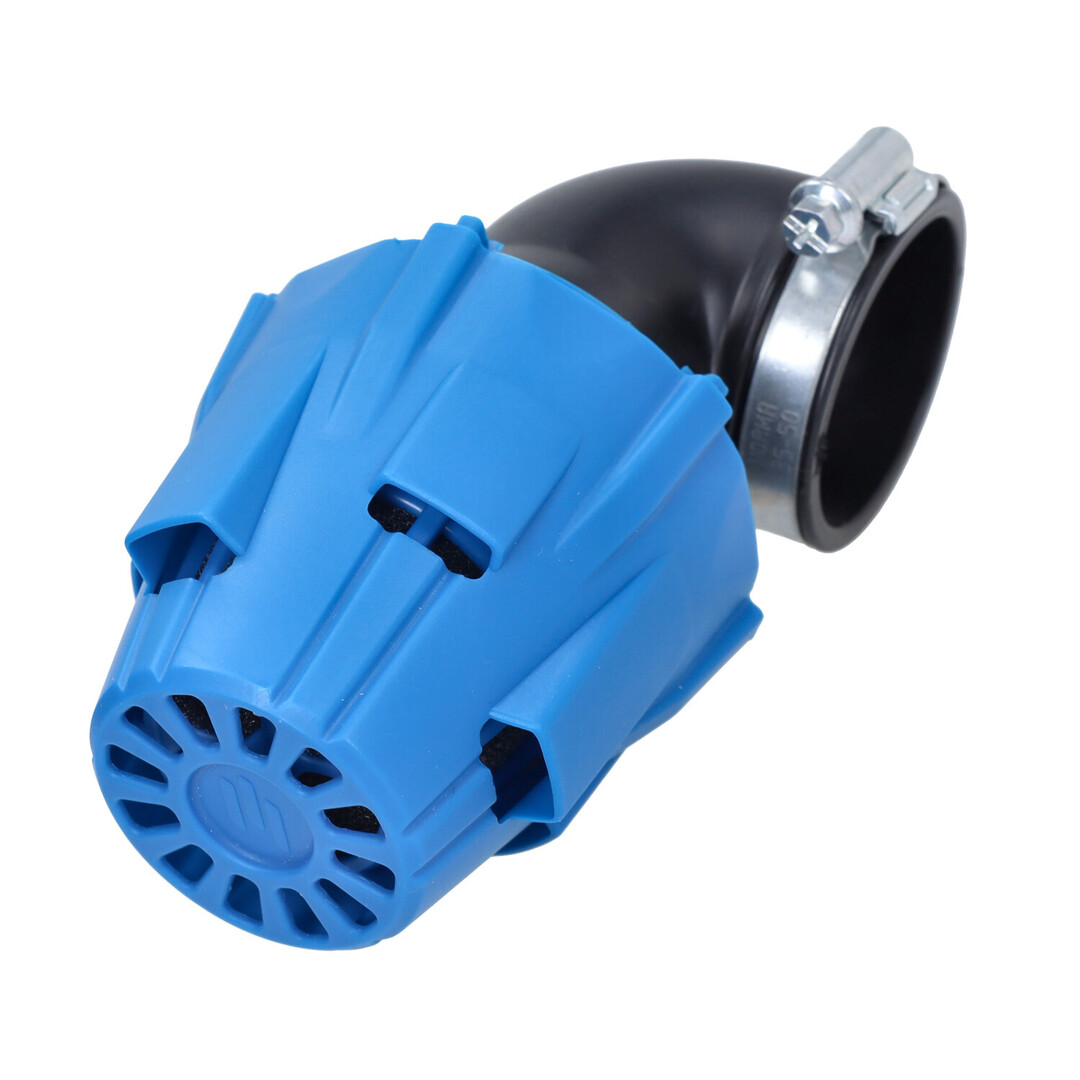powerfilter polini haaks universeel 90 graden 46mm blauw 203.0185
